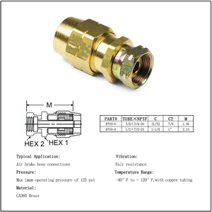 Латунный резиновый соединитель для шланга с пружинной защитой - Product Image 3