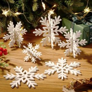 3D <span class=keywords><strong>Woodblock</strong></span> giunzione Desktop decorazione creativa festa colorata fiocco di neve ornamento fiocco di neve di natale ciondolo per appendere - Product Image 1
