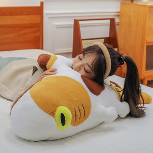 Hadiah lucu kucing hiu oranye besar, kucing hiu tiga bunga, kucing dan hiu dikombinasikan dengan boneka pendamping bantal besar - Product Image 5