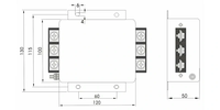 DOREXS DAC4-D 40-100A 380/440VAC bornier triphasé AC EMI Filtre UL CE RoHS Certifié