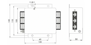 Dorexs ตัวกรองเทอร์มินัลบล็อก<span class=keywords><strong>3</strong></span>เฟส DAC4-D 40-100A 380/440VAC ได้รับการรับรองจาก UL CE ROHS - Product Image 3