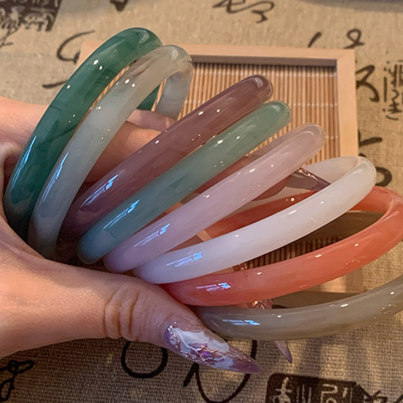 Clear Resin Bangles Elegant Jewelry for Women Girls