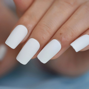 Prensa en fabricantes de <span class=keywords><strong>uñas</strong></span> Long Matte Fake White Matt Color sólido Puntas de <span class=keywords><strong>uñas</strong></span> Square Art Press en <span class=keywords><strong>uñas</strong></span> 24 - Product Image 2