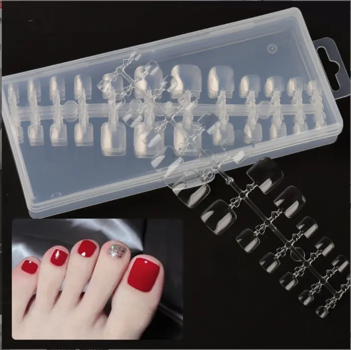 La migliore vendita 240 pz/set acrilico professionale Nail Art Decor copertura completa unghie dei piedi punte artificiali per unghie finte