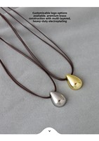 Kalung Liontin Mutiara Saturnus Tetesan Air Pasokan Langsung Pabrik, Rantai Sweater Minimalis Unisex Berlapis Platinum Tembaga, Hadiah