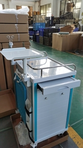 Chariot d'anesthésie médical certifié CE Classe II I Care avec roues, chariot d'urgence en ABS, modèle HS-AT 850, garantie de 2 ans - Product Image 6