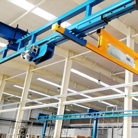 Pont roulant monorail à commande KBK avec chariot de levage, déplacement avant/arrière, portée 500kg 300kg