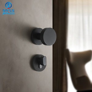 Jiehao <b>Door</b> <b>Handle</b> Round Black Matte Finish For Indoor Bedroom Bathroom <b>Door</b> Slotting Installation - Product Image 1