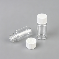 Bouteille en plastique ronde transparente de 5 ml en PET avec bouchon à vis, récipient transparent pour cosmétiques, réactifs, échantillons liquides, stockage d'échantillons