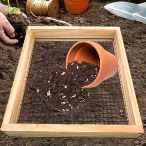 Cribador de compost de madera, reutilizable, herramienta para bonsái, <span class=keywords><strong>con</strong></span> recubrimiento en polvo, tratado químicamente, accesorios para cercas de exterior - Product Image 3