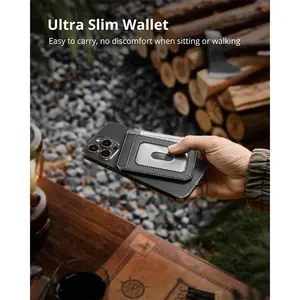 Slim Gift Wallet cho nam giới RFID chặn tối giản Vegan da phía trước túi chủ thẻ với pull out Strap Wallet