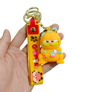 Porte-clés Chat de Dessin Animé, Petit Pendentif pour Clés de Voiture, Porte-Monnaie en PVC Souple, Porte-Monnaie Anime, Alliage de Zinc Écologique, Forme <span class=keywords><strong>3D</strong></span>, Cadeaux Promotionnels, Breloque de Sac - Product Image 2
