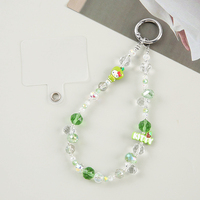 Chaîne de sac, porte-clés perlé, dragonne et lanière pour téléphone portable en verre cristal délicat, coloré et pailleté, orné de perles chaton et de perles poisson