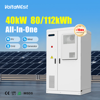 Sistema de Almacenamiento de Energía Solar VoltaNest LiFePO4 de 80kWh/96kWh/112kWh, Conexión a Red/Independiente, Todo en Uno, Gabinete de Almacenamiento de Energía Industrial y Comercial