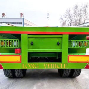 Semirremolque de plataforma alta de 40 pies de fábrica, 50T, de tres ejes, con neumático super individual para transporte de contenedores - Product Image 4