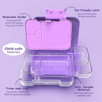 Boîte à lunch pour tout-petits AOHEA, 4 compartiments, boîte bento avec 2 inserts amovibles, certifiée CPC, sans BPA, boîte à lunch pour enfants