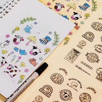 Feuilles d'autocollants en PET à thème animaux de la ferme et fleurs de printemps pour cahiers, ordinateurs portables et scrapbooking – Vente en gros