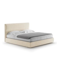 Italienisches Modernes Minimalistisches Komfortables Möbelstück Holz-Queensize-Bettgestell Schönes Stoffbezogenes Kingsize-Bett für Schlafzimmer