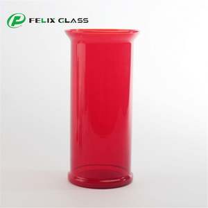 Pantalla de Lámpara de Vidrio Cilíndrica de Color Rojo de Diseño Moderno, Cubierta de Vidrio LED para Lámpara Colgante - Product Image 3