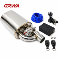 Silencieux universel à valve GRWA 2,5 pouces pour silencieux personnalisé avec valve en acier inoxydable 304 poli miroir, silencieux à valve 3 pouces
