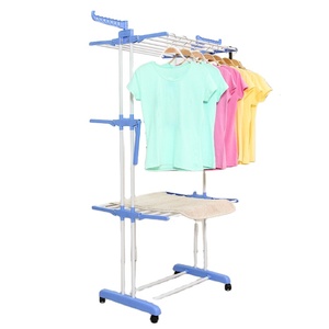 Rak Pengering Pakaian Logam 3 Tingkat yang Dapat Ditarik, Rak Pakaian 3 Lapis, Tipe Laundry, Lipat, Besi, Baru, Kotak Kertas Pakaian, OEM - Product Image 1