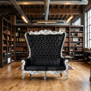 Hand Carved Midcentury Tufted Solid Wood Chair <b>Frame</b> with Fabric Cover for Living Room and Bedroom Furniture - Product Image 5