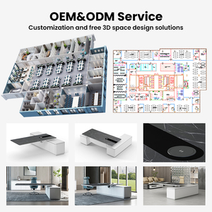 Luxury Modern Nordic Home Adjustable Wireless Charger High Tech Executive Office <strong>Desk</strong> L Shaped Workstation Furniture <strong>Table</strong> Set - Product Image 2