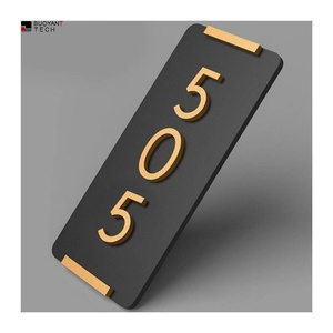 BUOYANT Modern Door Number Floating House Number Letters Zinc Alloy Black Led House Numbers <b>Sign</b> for Apartment Hotel - Product Image 1