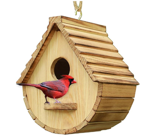 Casa de pájaros con flores decorativas, jardín y casas de lujo, decoración de Patio, famosa Casa de pájaros de madera, producto para mascotas - Product Image 3