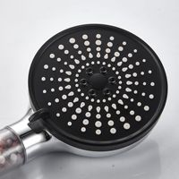 Pommeau de douche de salle de bain moderne 5 fonctions haute pression, écologique, économie d'eau, finition ABS chromée, grand panneau, avec inverseur, garantie 1 an