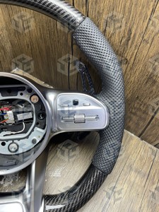 Volant sport en fibre de carbone à LED, compatible avec les anciens modèles Mercedes-Benz W205 W206 E320 E260 E400 E200 E300 <span class=keywords><strong>E350</strong></span> E43 E63 E53 E500, pour mise à niveau. - Product Image 5