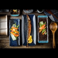 Service de vaisselle en céramique noire mate élégante Newell, style japonais, pour restaurant, hôtel et repas à domicile