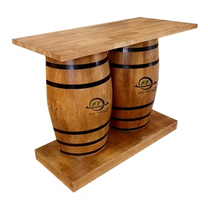 Wine <strong>Whisky</strong> Wood Double <strong>Barrel</strong> <strong>Table</strong> Furniture - Product Image 2