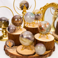 Sphère de fluorite arc-en-ciel en gros pour la décoration de la maison, la guérison, la méditation, pierre de cristal, sphère de fluorite polie