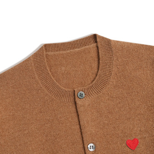 Townkana haute qualité automne hiver 100% <span class=keywords><strong>laine</strong></span> mérinos coeur broderie élégant solide bouton col rond Cardigan <span class=keywords><strong>laine</strong></span> pull - Product Image 3