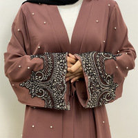 Nouvelle Abaya à manches longues brodée et perlée pour femmes, modèle 2025, très populaire, longue robe arabe pour musulmanes, Burqa idéale