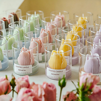 Bougie artisanale en cire de soja dans un bocal en verre, décoration d'intérieur, cadeaux créatifs, ornements de mariage, cadeaux de fête, bougies parfumées à la fleur de tulipe