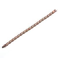 Bracelet magnétique en alliage de cuivre, motif feuille en X, style antique, bijoux de soulagement de la santé, pour hommes et femmes, vente en gros, personnalisable OEM