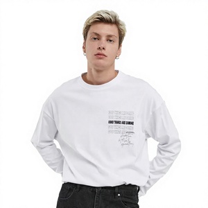 Camiseta de Manga Larga con Cuello Redondo, Transpirable, con Estampado Informal y Corte Regular para Hombre, Imperio Shop, Color Negro, Talla XS - Product Image 4