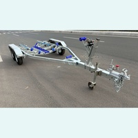 Remorque de bateau à chargement facile 5800 mm, essieu tandem, freins à disque, remorque de bateau galvanisée avec VIN&DOT&CE