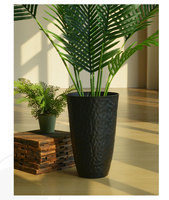 Pot de fleurs en plastique finition nacrée et texture martelée, élégant et épaissi, pour intérieur, salon, balcon, bureau