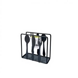 CASAMAX WL AS-9855C Porte-serviettes en métal noir avec design de couverts - 10*4*11 CM - Product Image 1