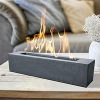Mini Rectangle Table Fire Pit Bowl Intérieur Ethanol Bioéthanol Cheminée Conception en béton sans fumée pour les fêtes