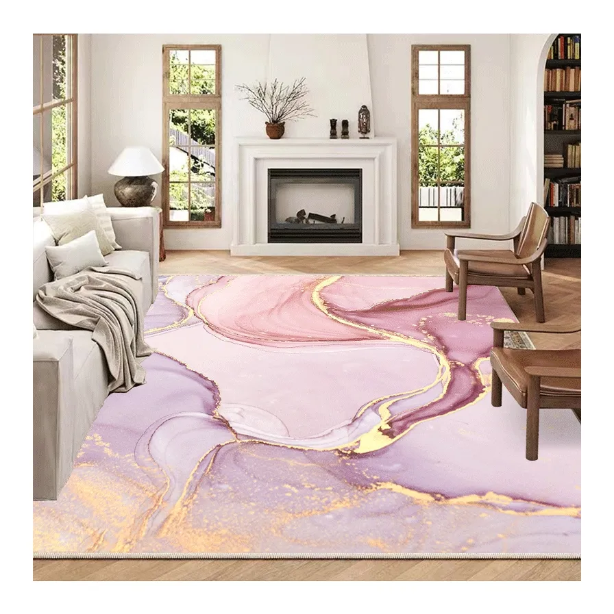 Desain gaya populer dapat disesuaikan 3D karpet ruang tamu mesin dapat dicuci Tailorable cetak bentuk yang berbeda karpet lantai