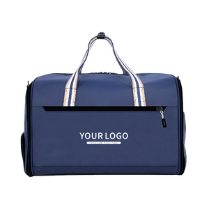 Sac de sport Oxford imperméable personnalisé avec compartiment à chaussures séparé (humide/sec) et poignée rayée pour voyage d'affaires - Product Image 1