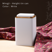 Boîte en Fer Blanc Carrée Personnalisable Grande Impression sur Toutes les Faces 90*70*142mm, Boîtes Métalliques de Forme Irrégulière pour Emballage Cadeau Café Thé