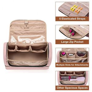Bolsa de Cosméticos de Gran Capacidad Personalizada de Fábrica BSCI, Bolsa de Almacenamiento de Herramientas de Peluquería de Viaje Doble con Múltiples Compartimentos - Product Image 4