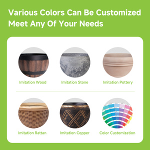 Pot <span class=keywords><strong>de</strong></span> fleurs en plastique imitant la céramique empilable pour un rangement facile - Product Image 6