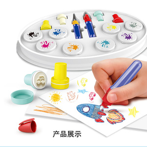 Mainan papan gambar, kreatif DIY anak-anak menggambar mainan plastik berpura-pura bermain prasekolah pendidikan seni lukis - Product Image 1