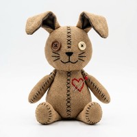 Peluche Lapin Gothique Personnalisée Effrayant et Mignon avec Yeux Inégaux, Douce et Confortante pour Enfants, Cadeau Réconfortant et Apaisant